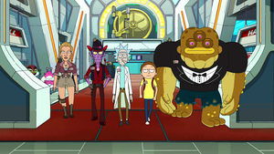 Rick a Morty Přelet nad crewkaččím Mortym